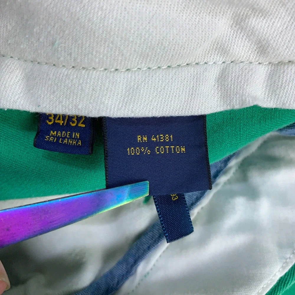 Polo Ralph Lauren Pants Mens 34x32 Green Classic Fit Cotton Chinos Flat Front